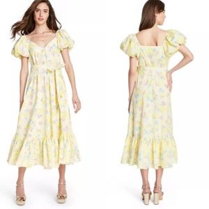 LoveShackFancy Yellow Floral Dress